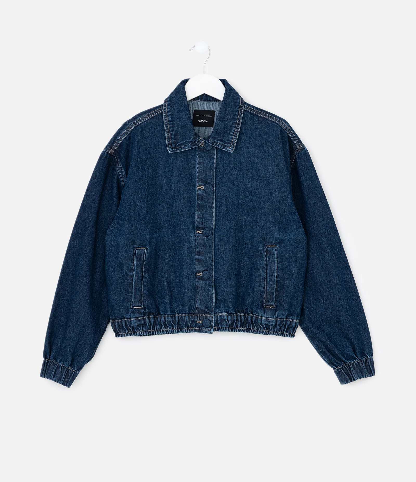 Jaqueta Infantil Bomber em Jeans com Bolsos Frontais – Tam 5 a 14 Anos Azul Marinho 2