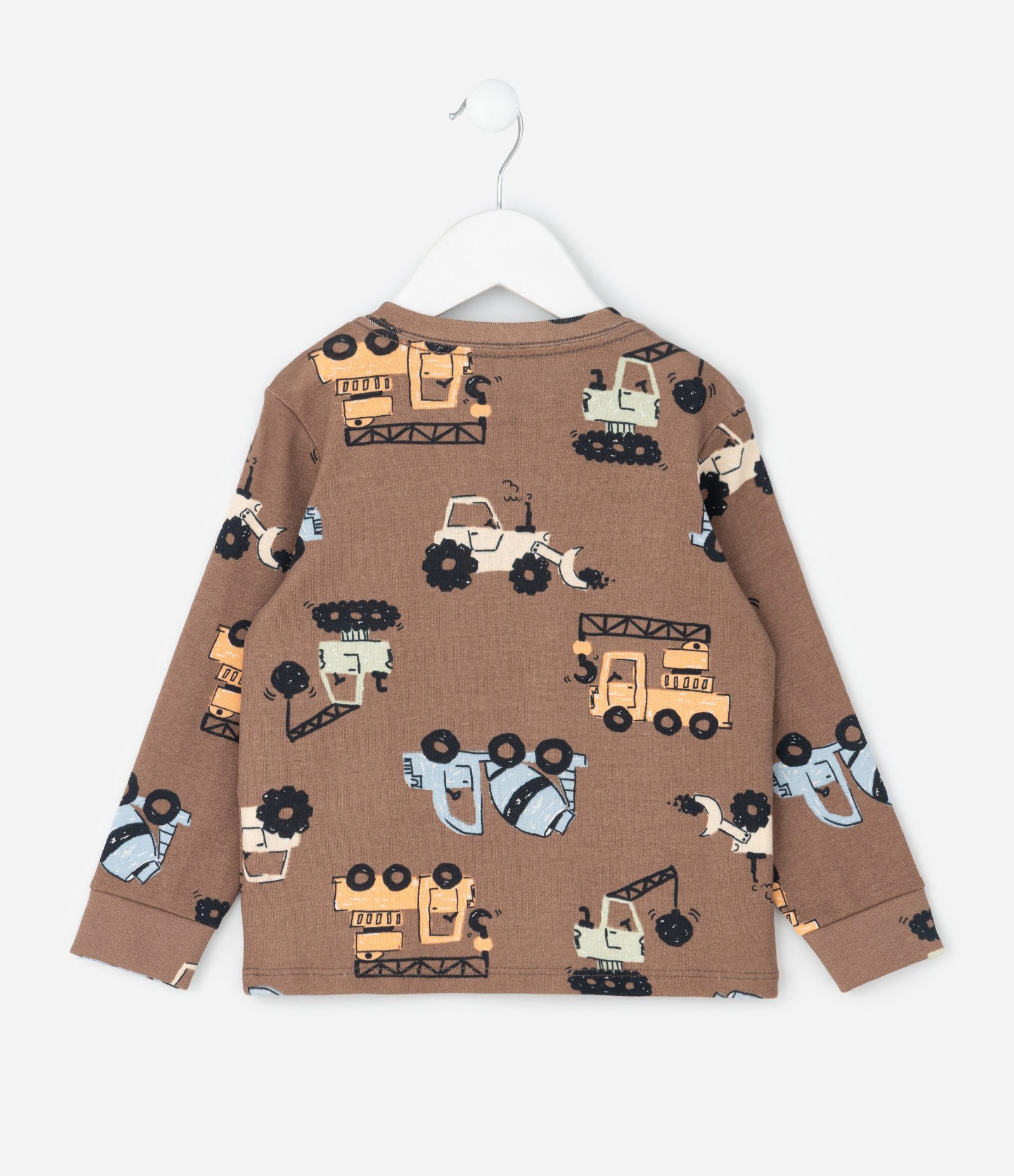 Pijama Infantil com Estampa de Tratores – Tam 1 a 6 Anos Marrom 3