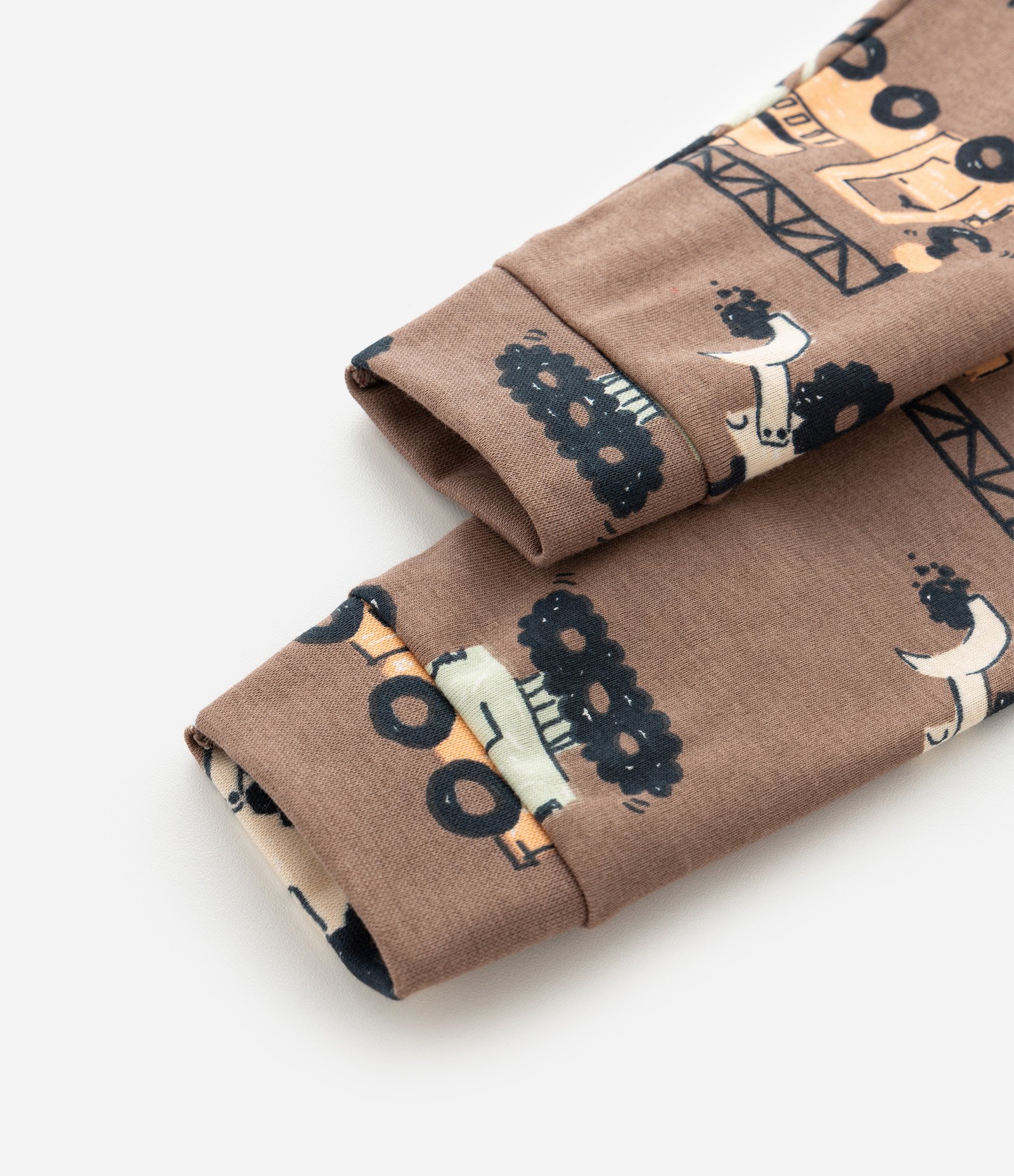 Pijama Infantil com Estampa de Tratores – Tam 1 a 6 Anos Marrom 7