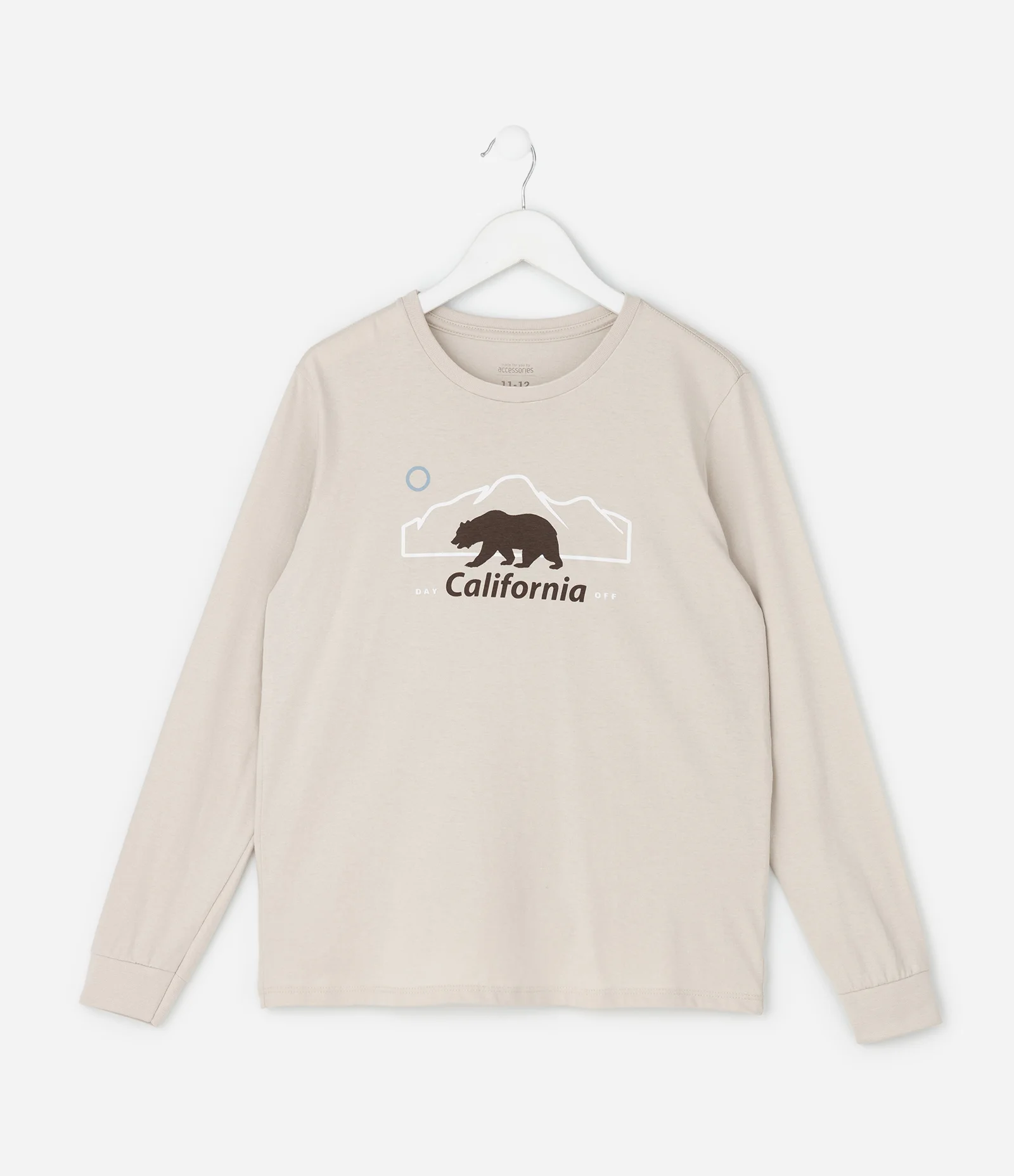 Pijama Infantil Longo com Estampa Urso da California – Tam 7 a 16 Anos Bege/Marrom 2