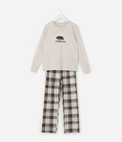 Pijama Infantil Longo com Estampa Urso da California – Tam 7 a 16 Anos