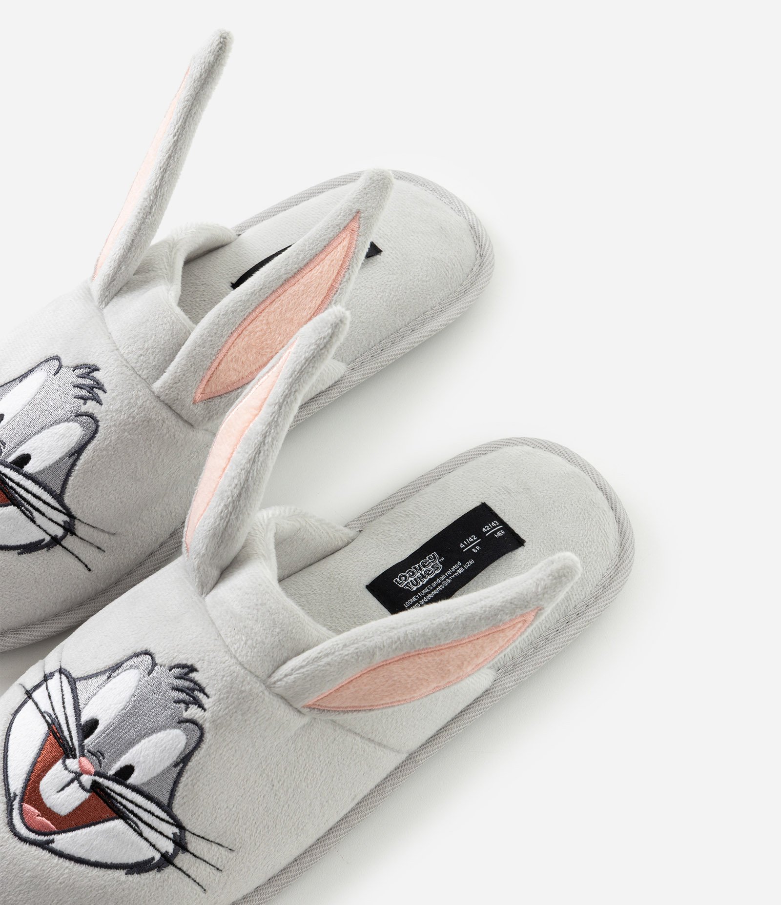 Pantufa Chinelo com Estampa do Pernalonga Cinza 5