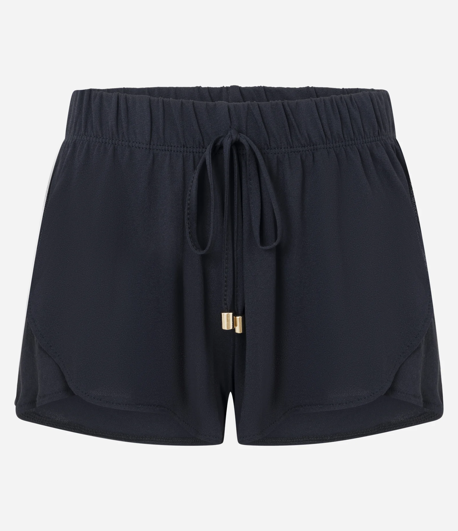 Saída de Praia Short Básico em Crepe com Cós Elástico Preto 1