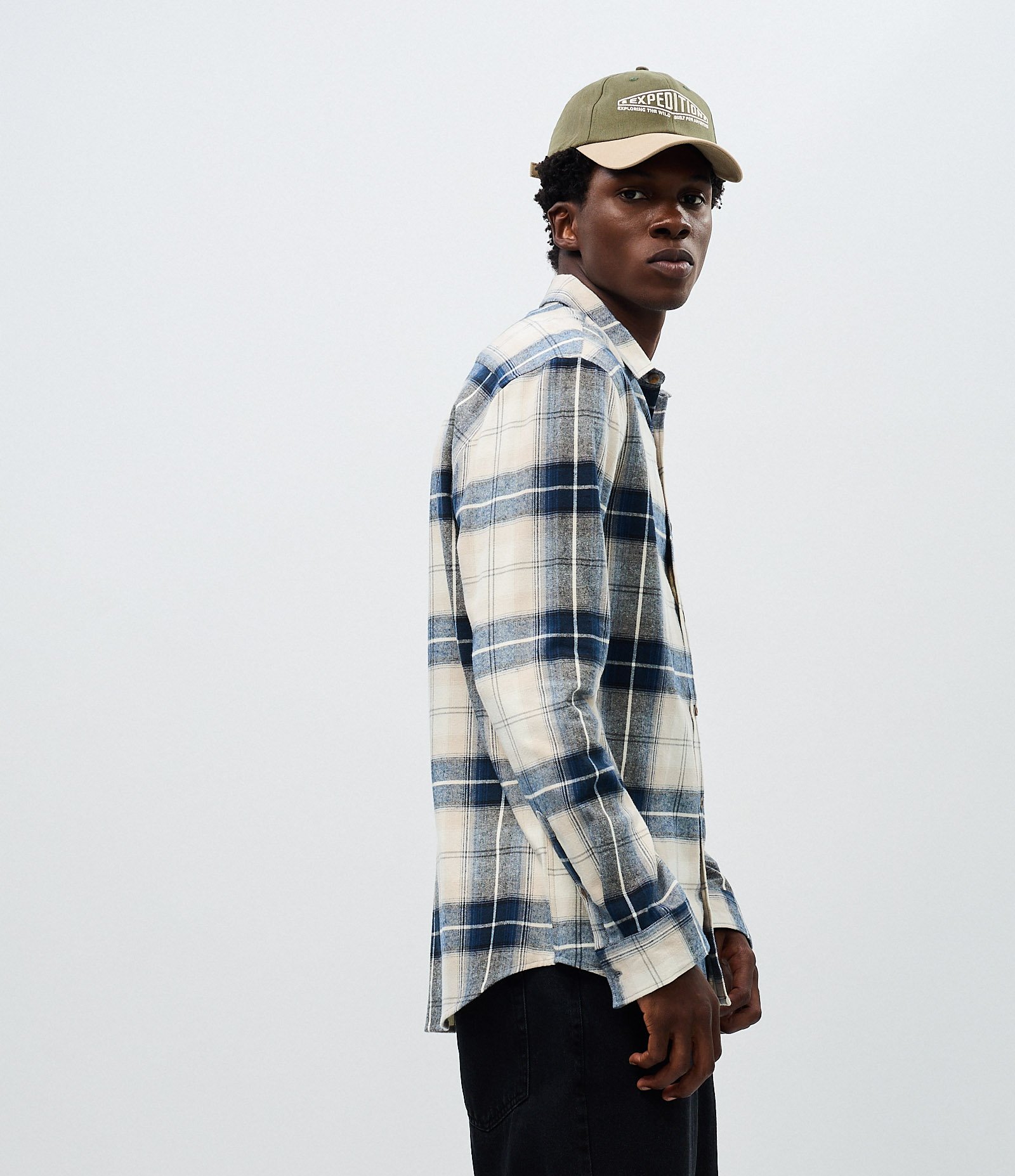 Camisa Comfort em Flanela e Estampa Xadrez Azul 1