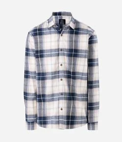 Camisa Comfort em Flanela e Estampa Xadrez