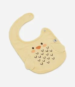 Babador Infantil em Algodão com Aplicação Pintinho 3D – Tam U
