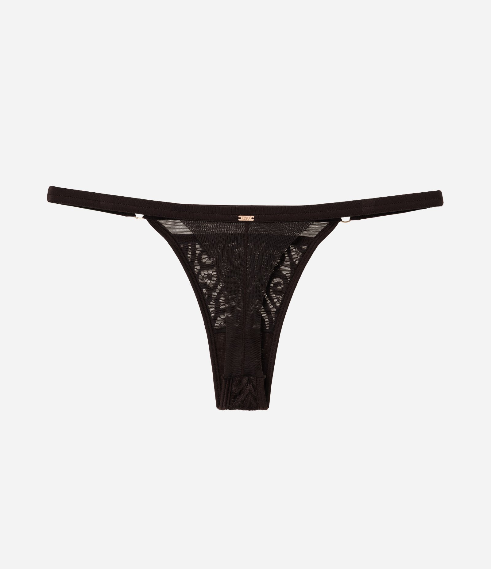 Calcinha String Fio em Renda Floral Marrom 6