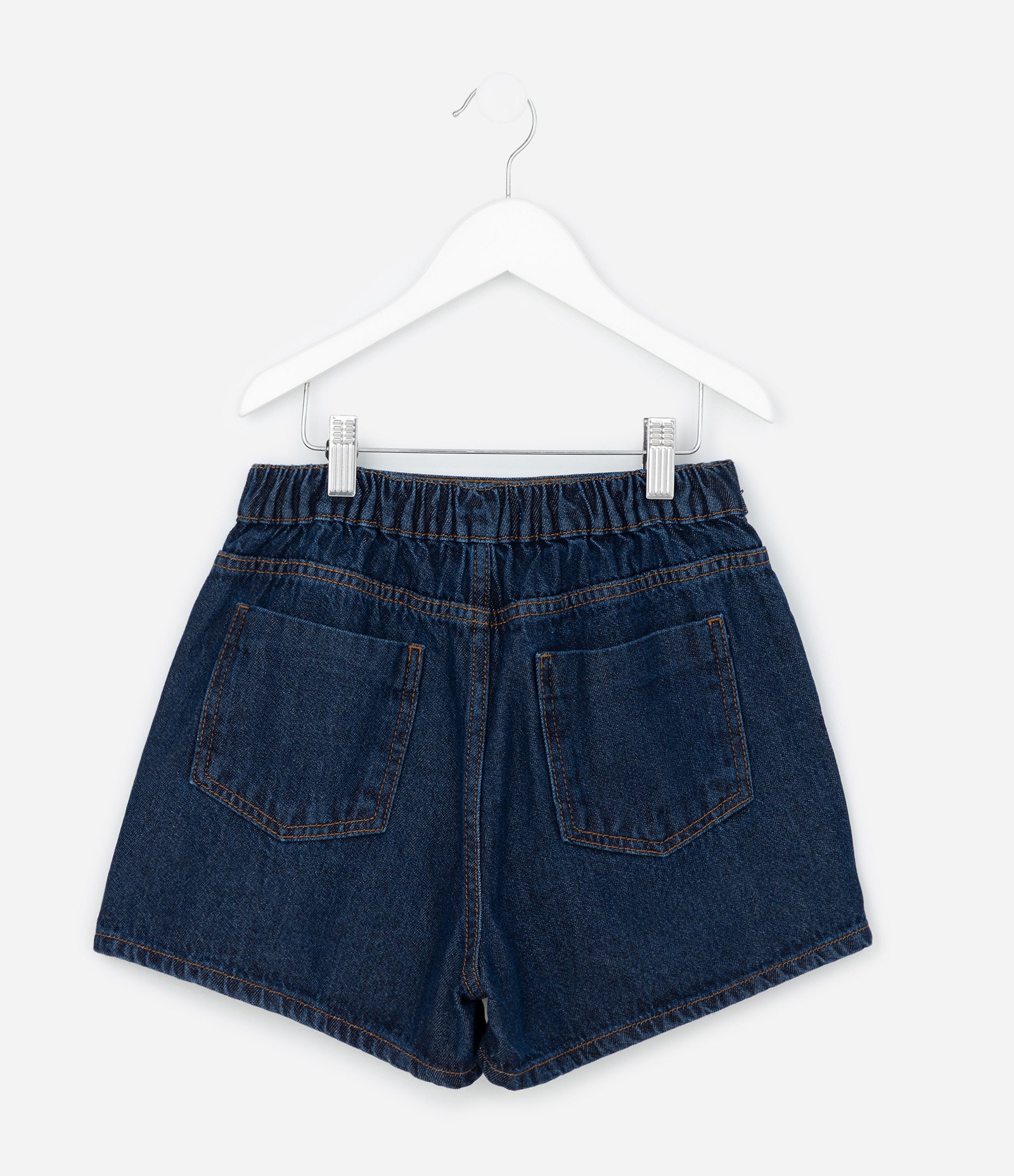 Short Saia Envelope Infantil em Jeans - Tam 5 a 14 anos Azul 3