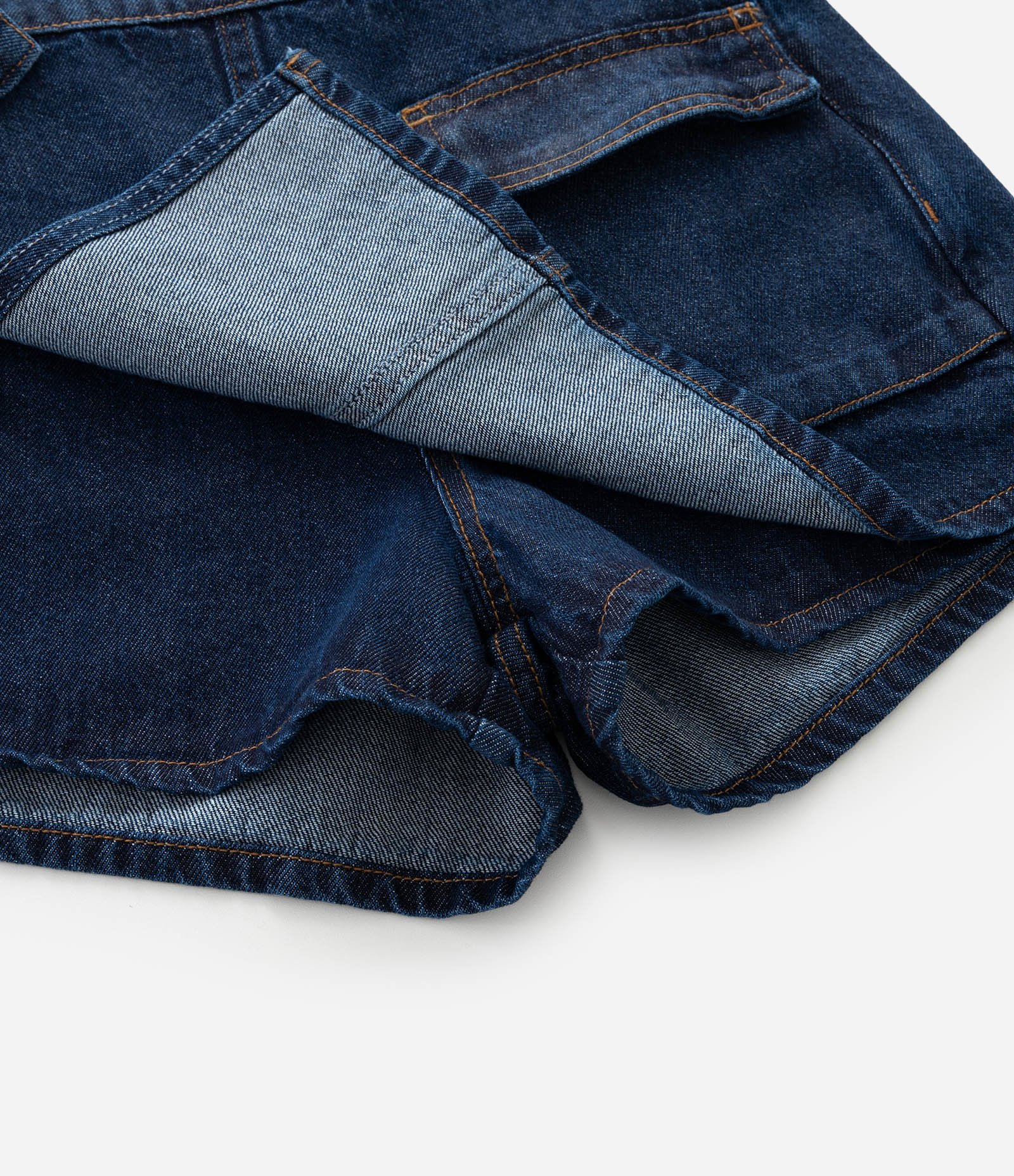 Short Saia Envelope Infantil em Jeans - Tam 5 a 14 anos Azul 8