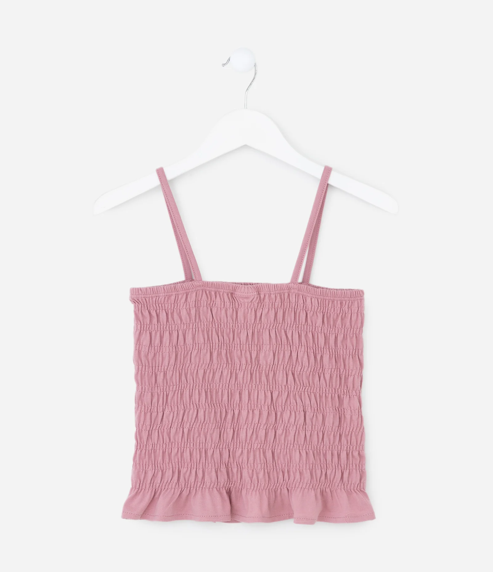 Blusa Infantil com Alças e Detalhe de Lástex – Tam 7 a 16 Anos Rosa Claro 2