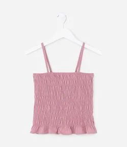 Blusa Infantil com Alças e Detalhe de Lástex – Tam 7 a 16 Anos