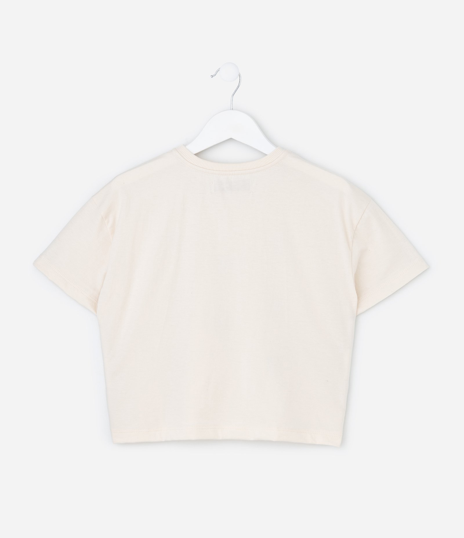 Camiseta Infantil com Bordado de Laços – Tam 5 a 14 Anos Off White 3
