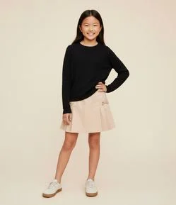 Camiseta Infantil com Manga Longa – Tam 5 a 14 Anos