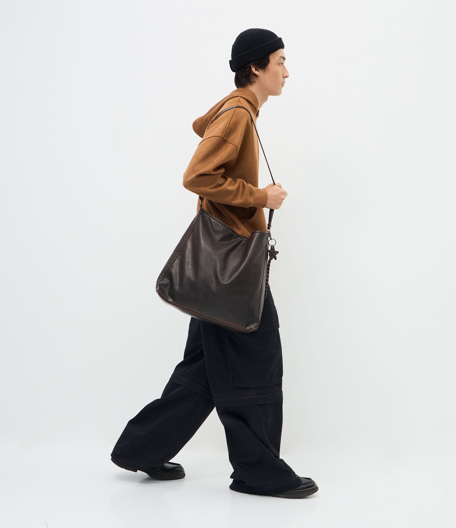 Bolsa Shopper em PU Liso com Alça de Ombro Marrom 2