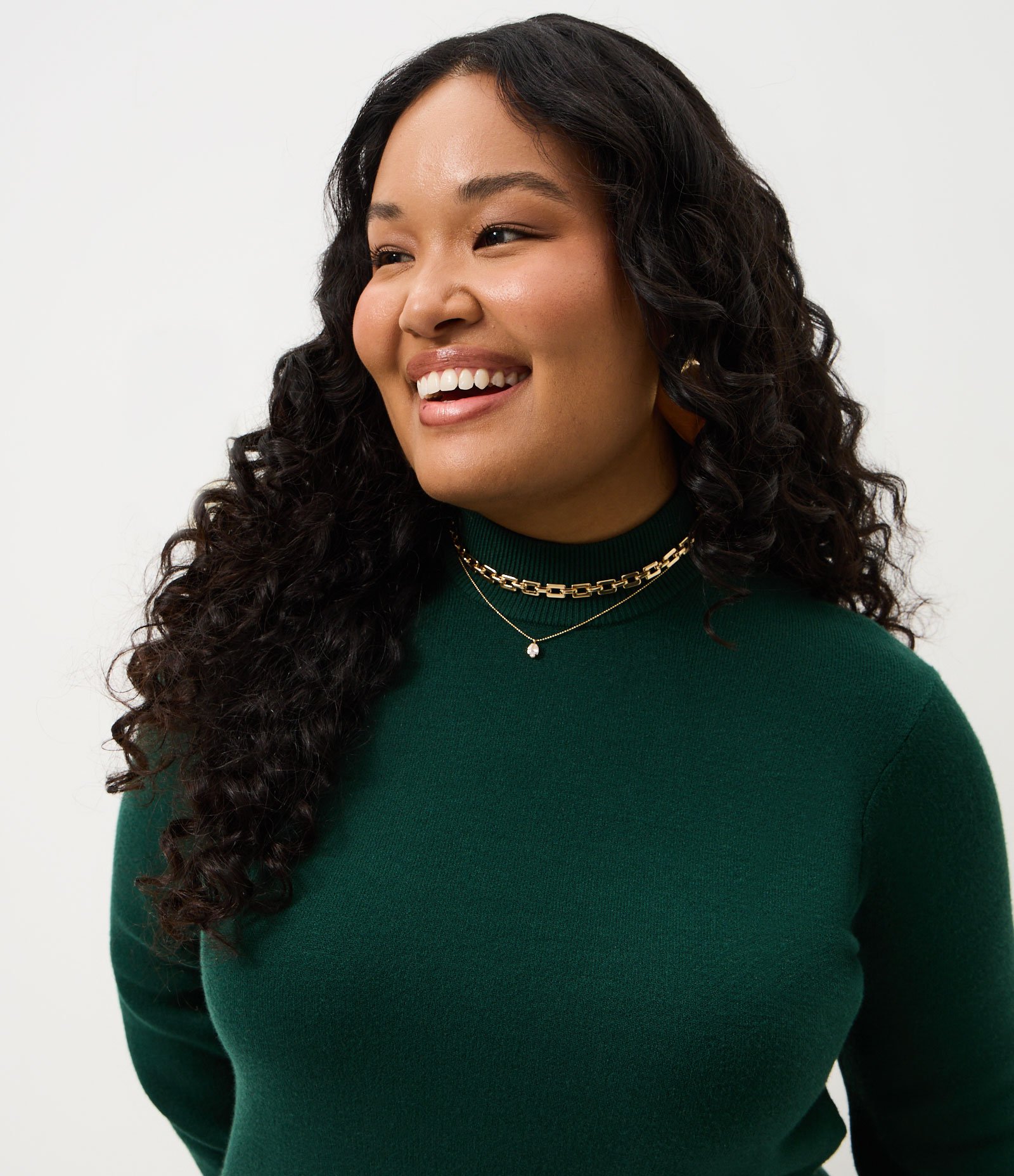 Suéter em Tricô Fino com Manga Flare Curve & Plus Size Verde 3