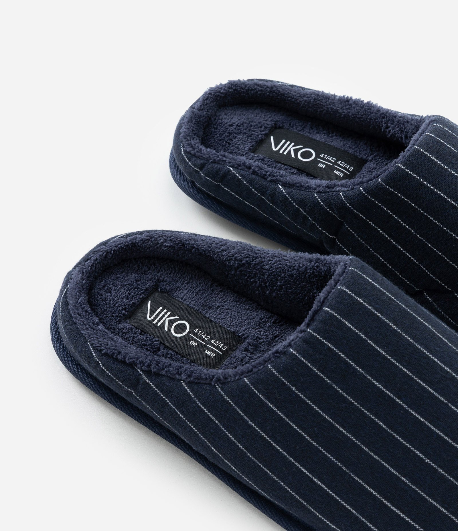 Pantufa Chinelo Slipper Listrada Lisa Azul 3