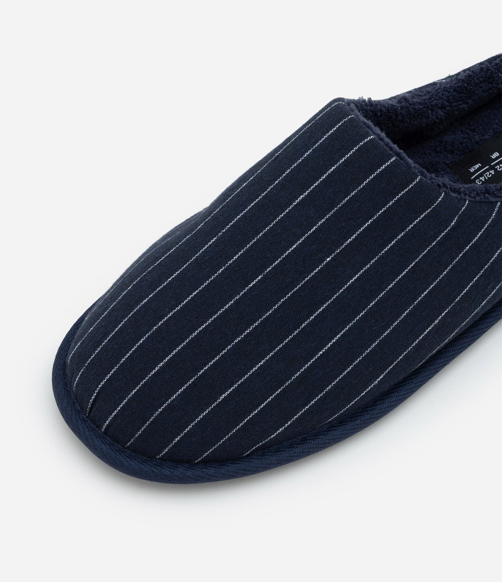 Pantufa Chinelo Slipper Listrada Lisa Azul 5