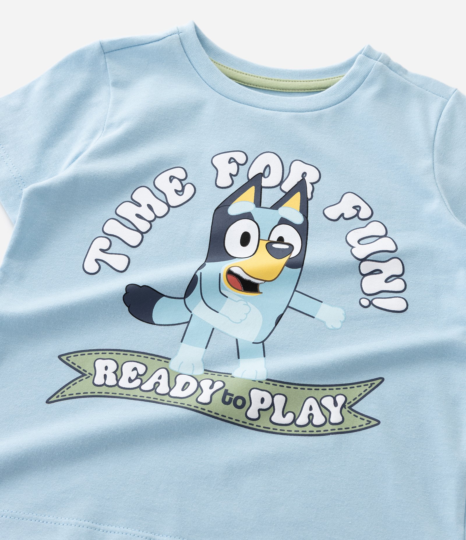 Pijama Infantil Curto com Estampa Bluey - Tam 2 A 8 Anos Azul/Verde 9