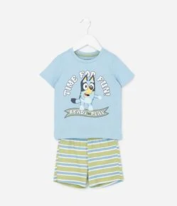Pijama Infantil Curto com Estampa Bluey - Tam 2 A 8 Anos