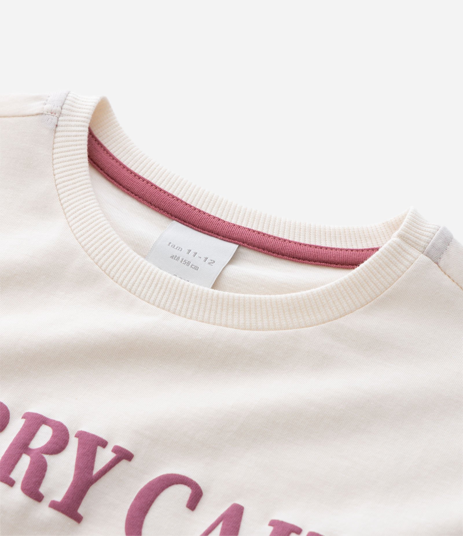 Camiseta Infantil com Estampa de Bolo Cherry Cake – Tam 5 a 14 Anos Off White 4