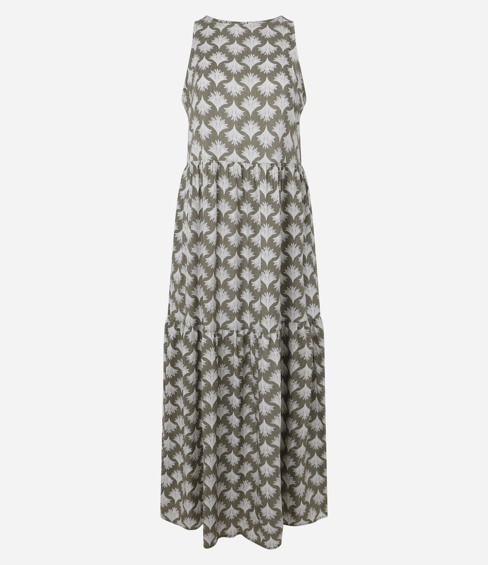 Vestido Evasê em Viscose sem Manga Cinza 5