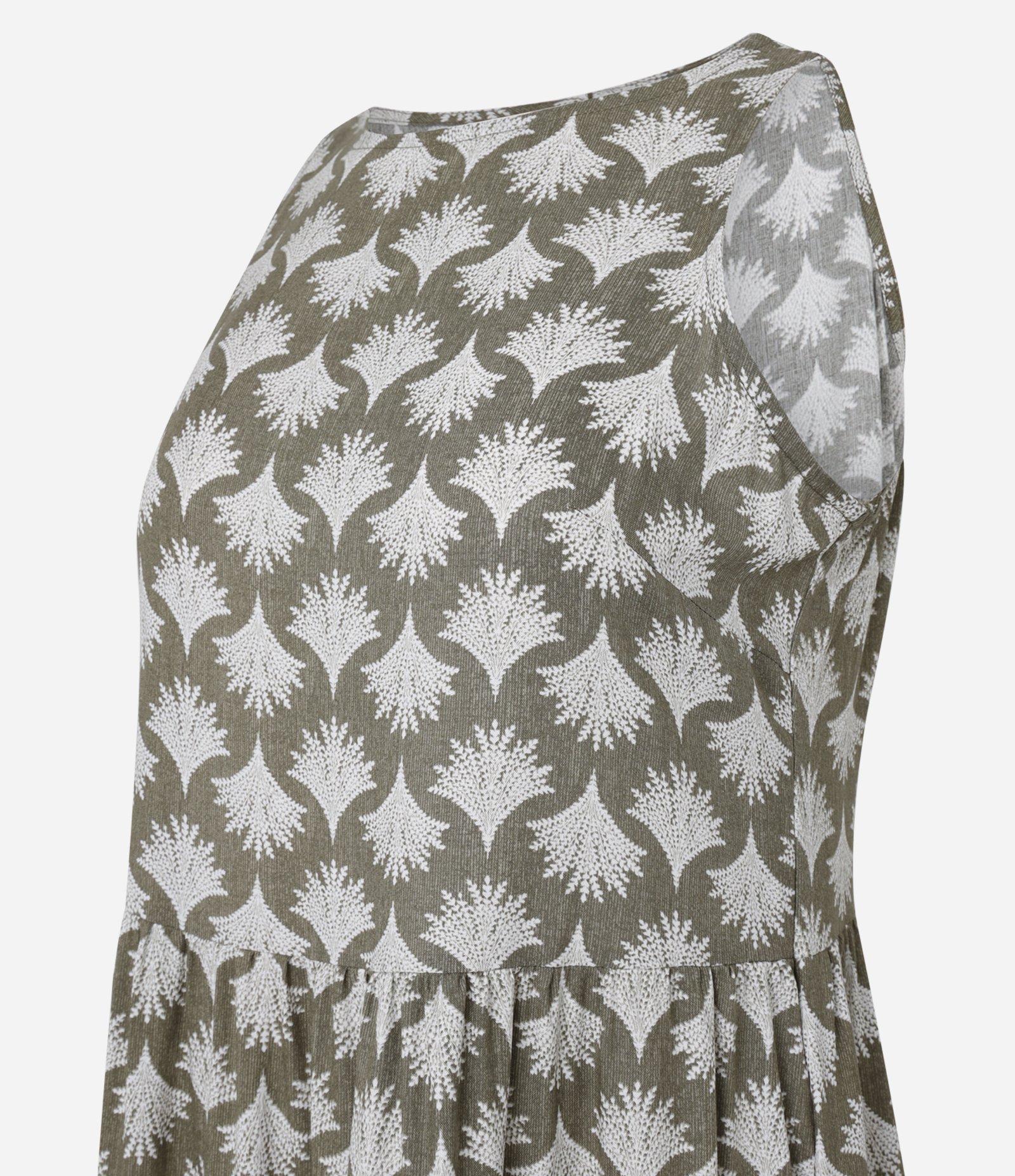 Vestido Evasê em Viscose sem Manga Cinza 6