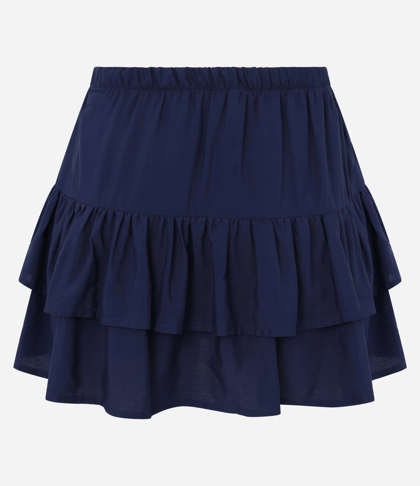 Short Saia em Viscose com Amarração e Babados Azul 7