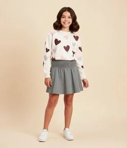 Saia Infantil com Mini Xadrez e Short Interno – Tam 5 a 14 Anos