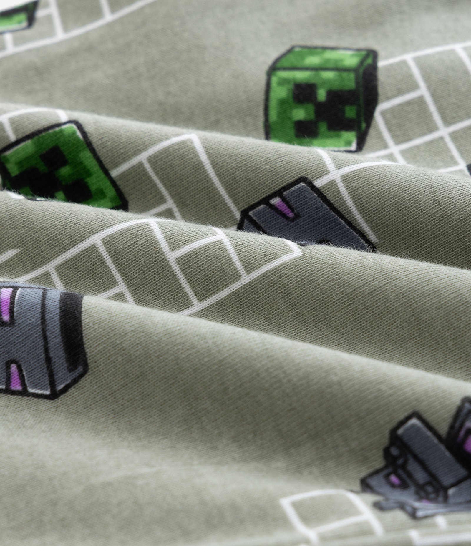 Pijama Infantil com Estampa Minecraft  – Tam 5 a 14 Anos Cinza 8