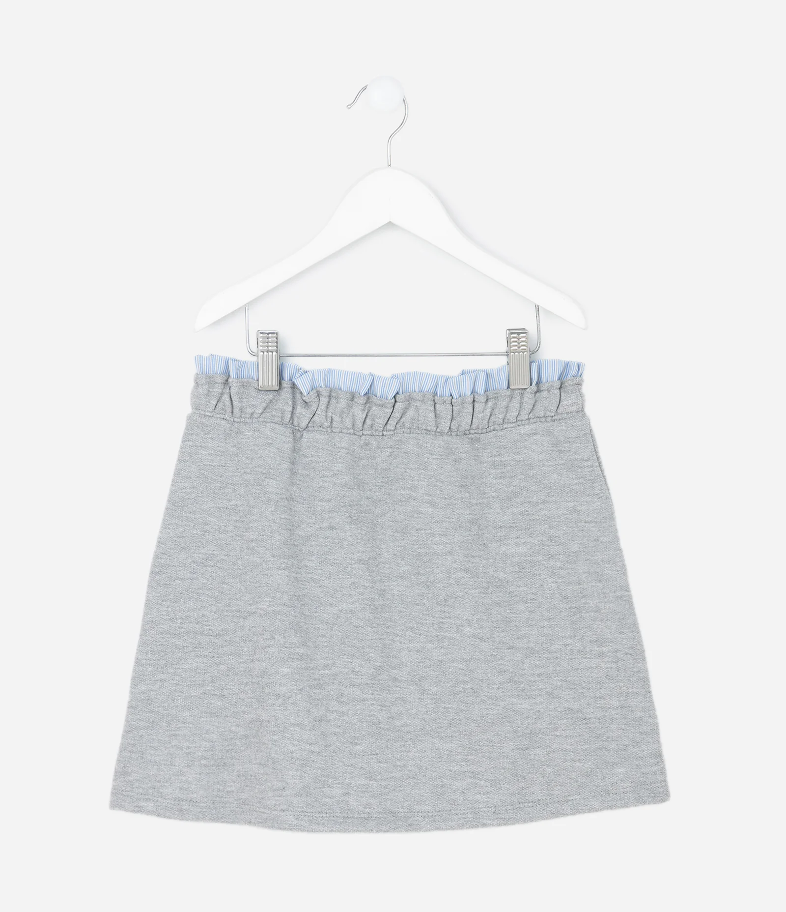 Saia Infantil Evasê em Moletom com Cós de Tricoline – Tam 5 a 14 Anos Cinza 3