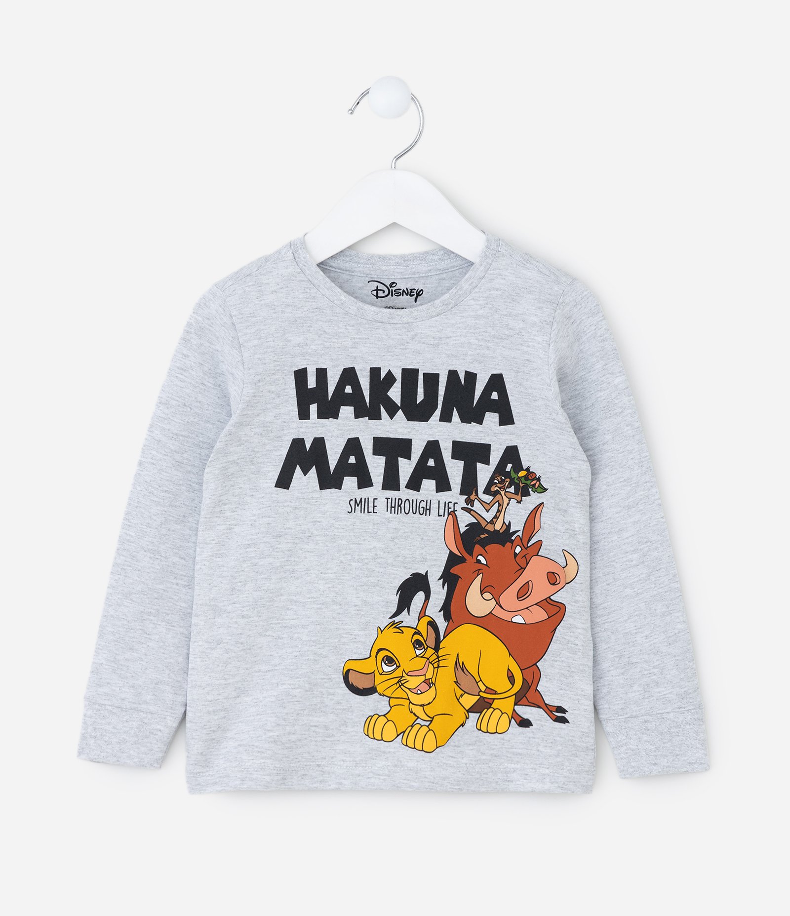 Pijama Infantil Longo com Estampa Rei Leão – Tam 1 a 4 Anos Cinza Claro 2
