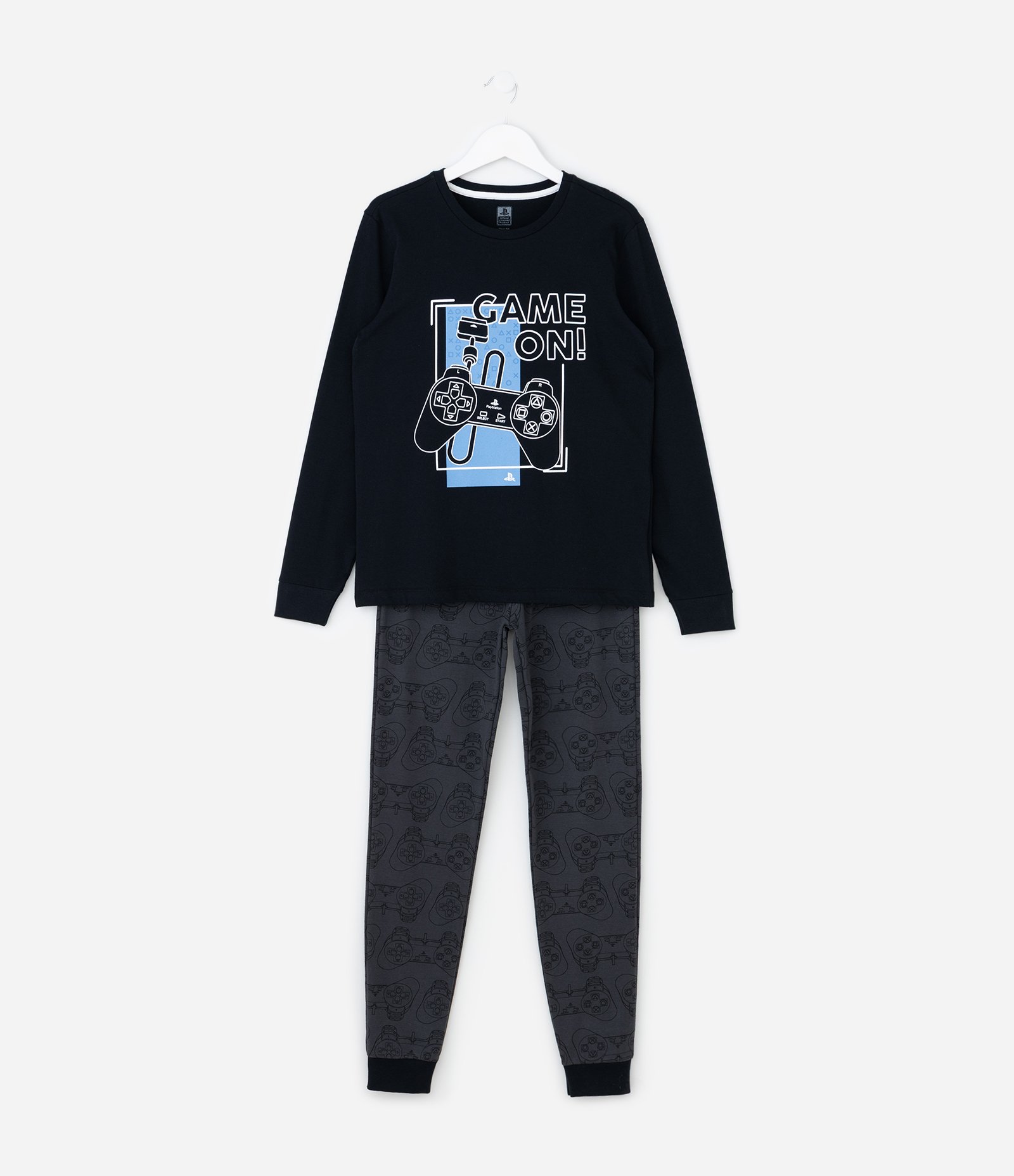 Pijama Infantil com Estampa PlayStation – Tam 7 a 16 Anos Preto/Cinza 1