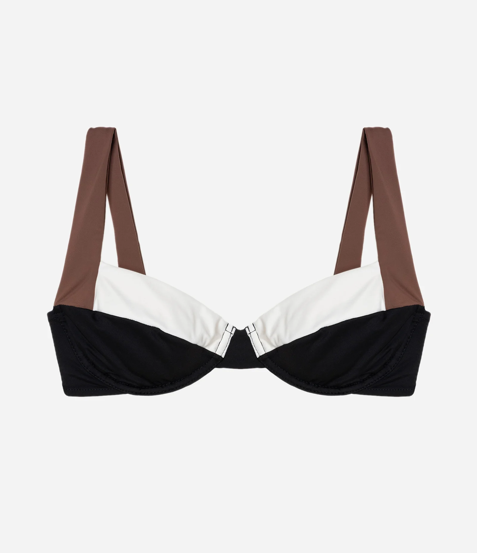 Biquíni Top Bandeau com Estampa Color Block Preto 5