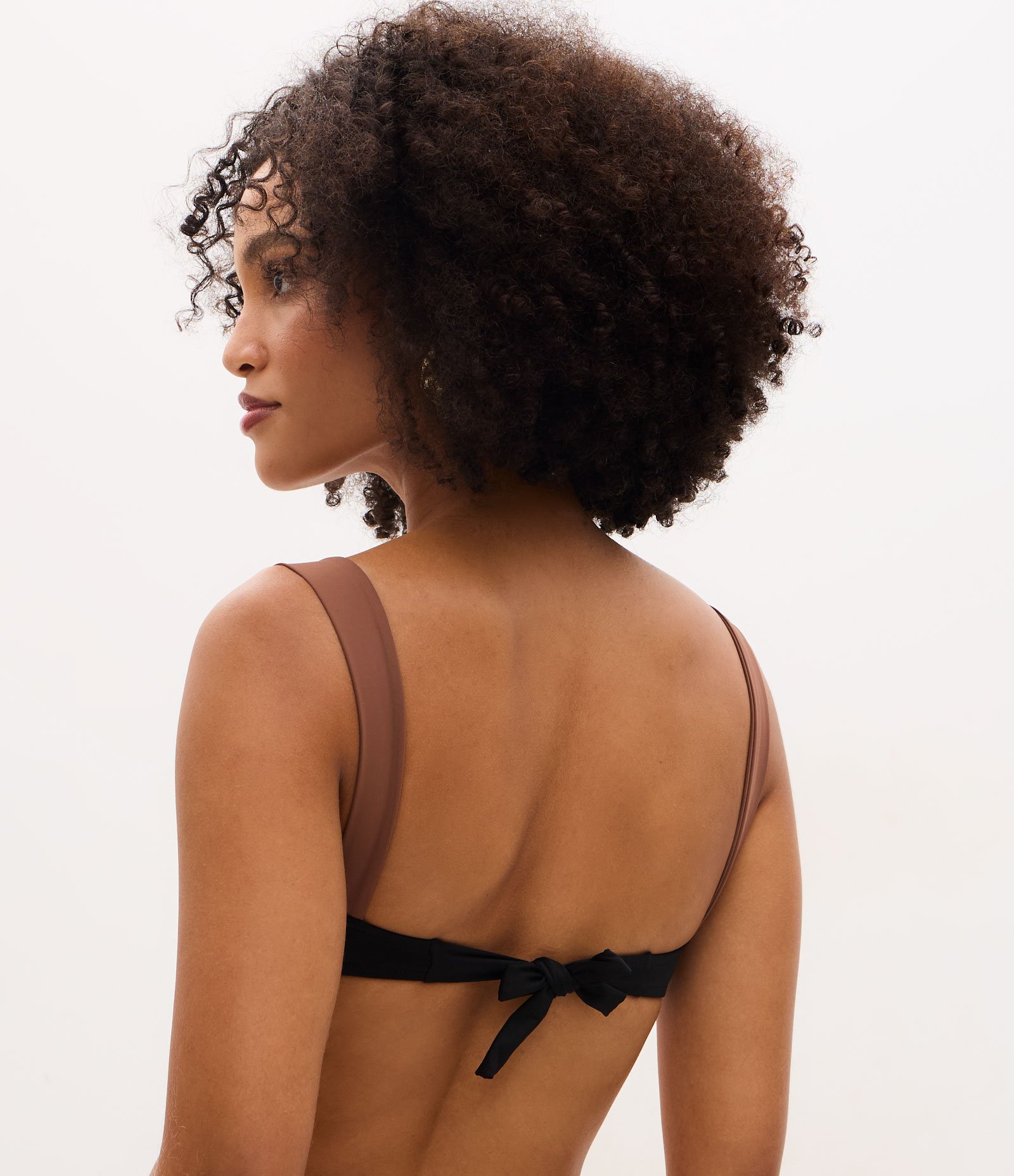 Biquíni Top Bandeau com Estampa Color Block Preto 4