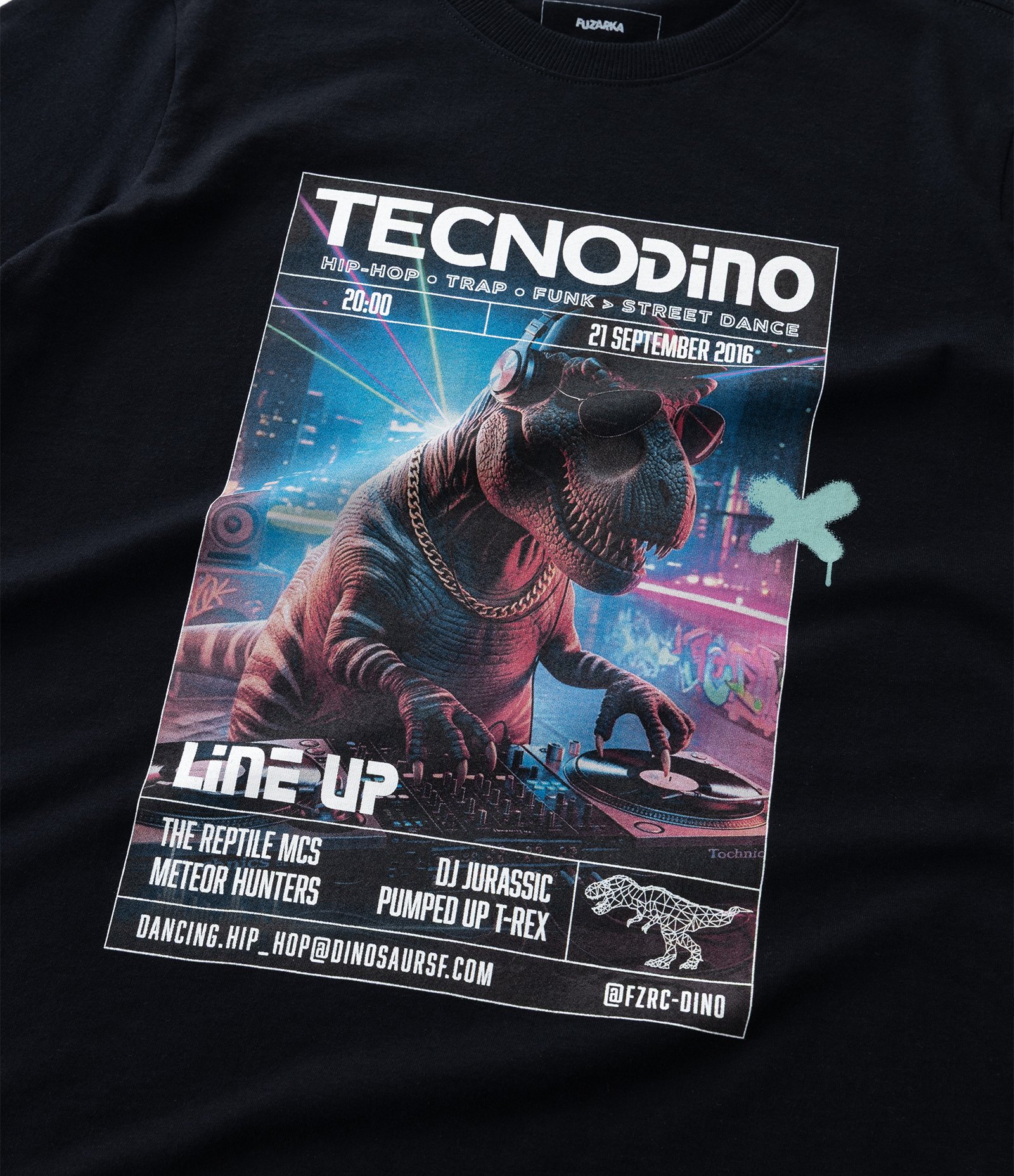 Camiseta Infantil com Estampa Dinossauro Tecnodino – Tam 5 a 14 Anos Preto 4