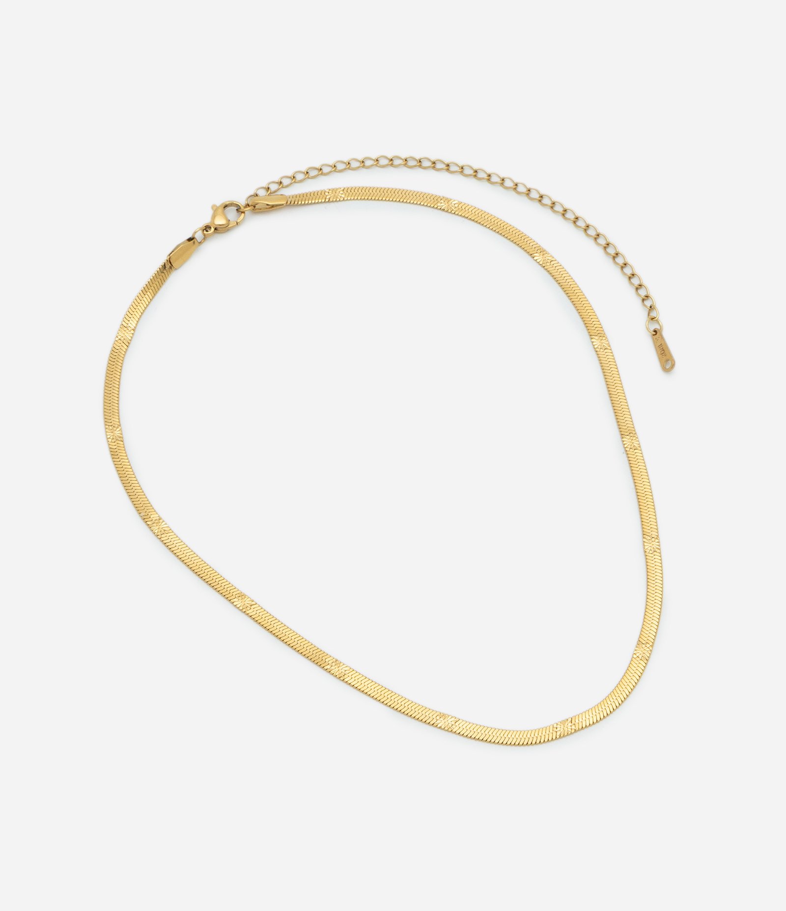 Colar Aço Inoxidável a Prova D'água com Detalhe de Estrelinhas Gravadas Dourado 2