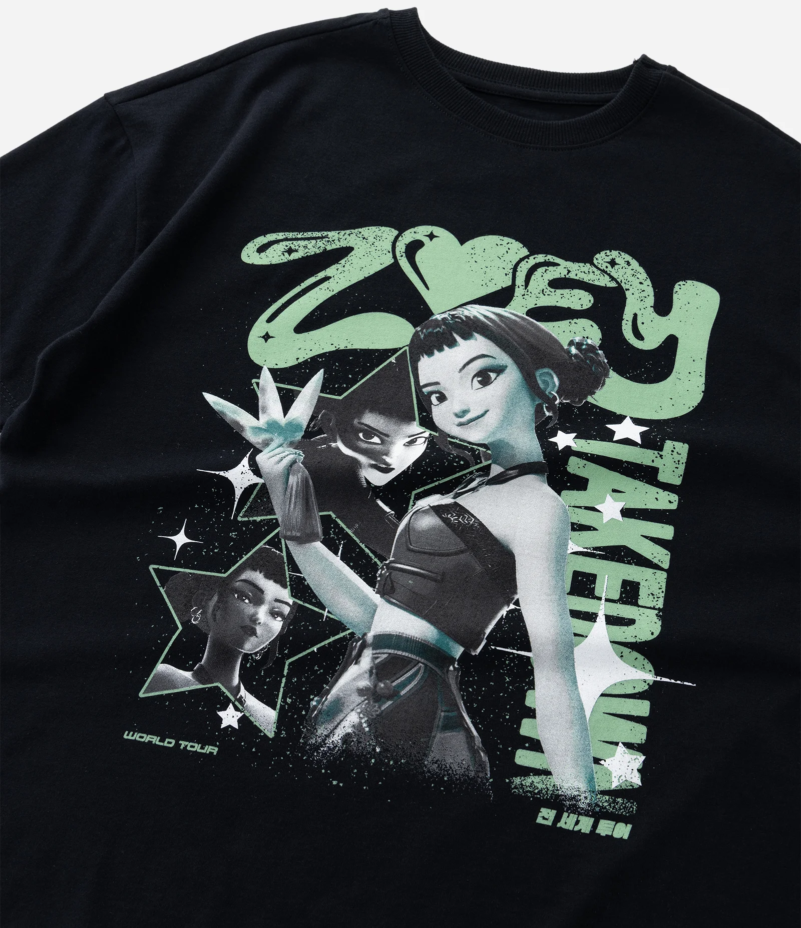 Camiseta Infantil com Estampa Huntrix Guerreiras do K-pop – Tam 5 a 16 Preto 4