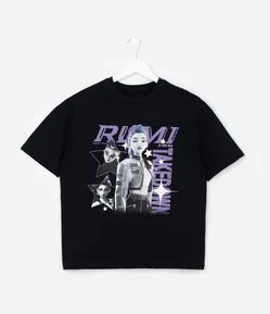 Camiseta Infantil com Estampa da Rumi Guerreiras do K-pop – Tam 5 a 16