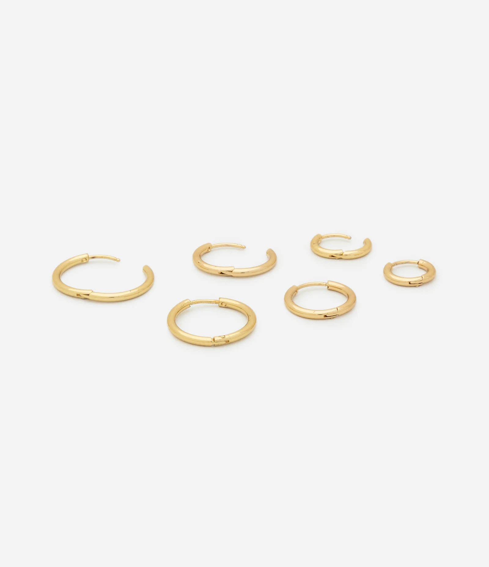 Kit 03 Argolas de Aço Inoxidável a Prova D'água com Tamanhos Gradativos Dourado 2