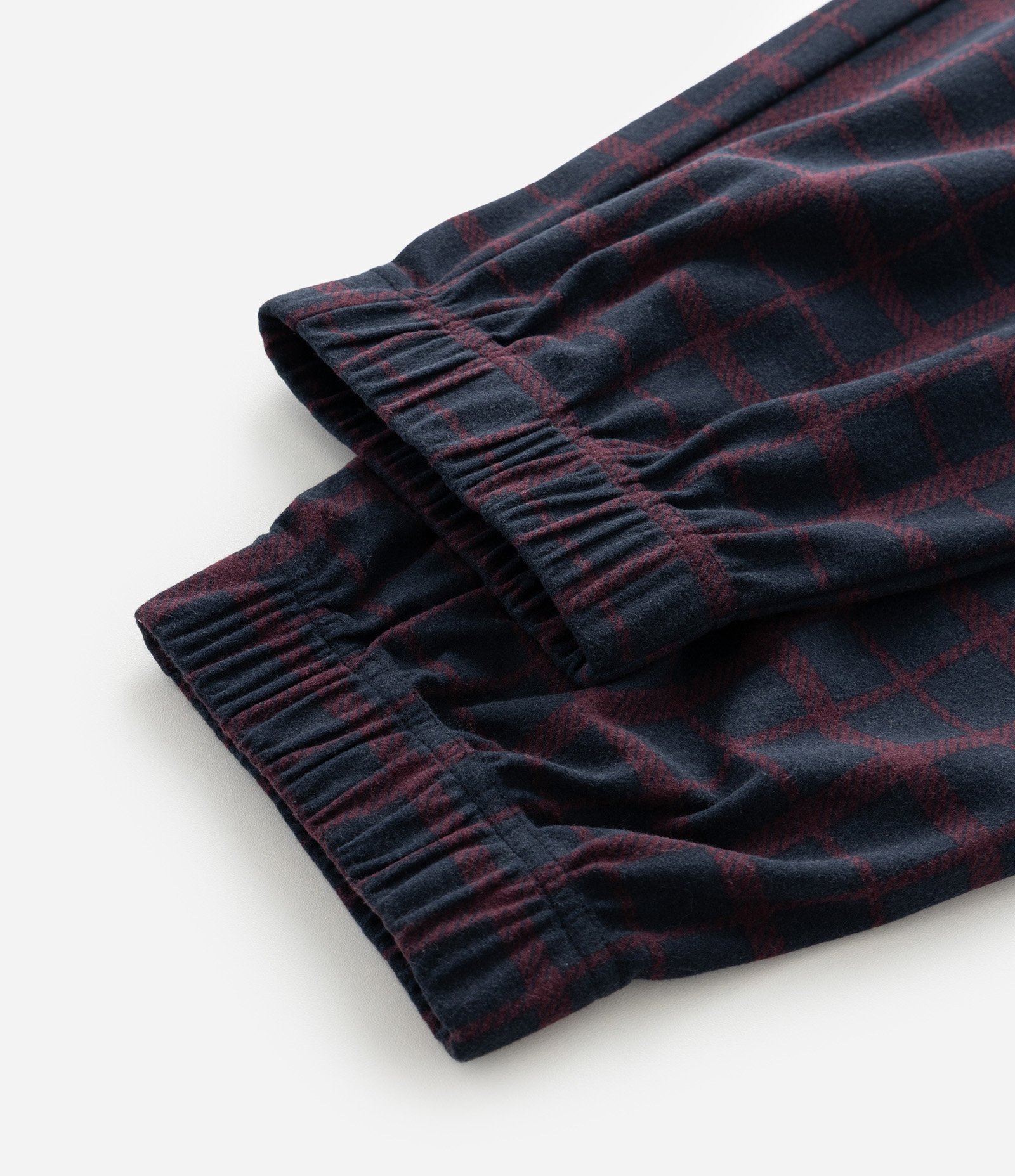 Calça de Pijama Jogger em Plush Xadrez Vermelho 8