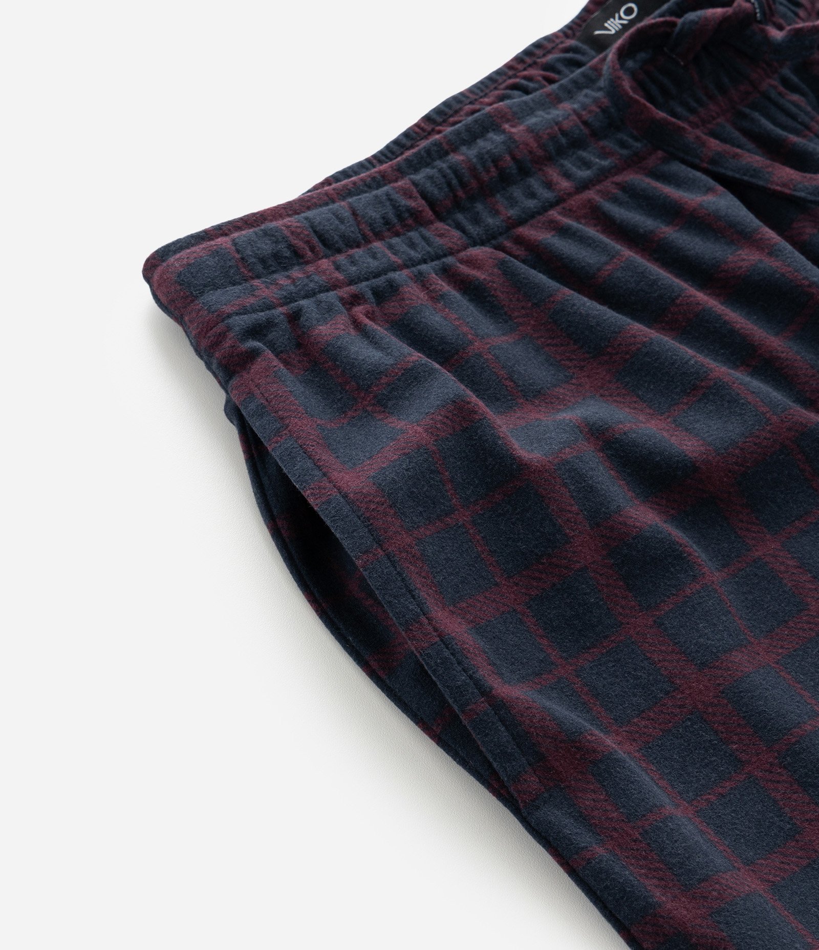 Calça de Pijama Jogger em Plush Xadrez Vermelho 9