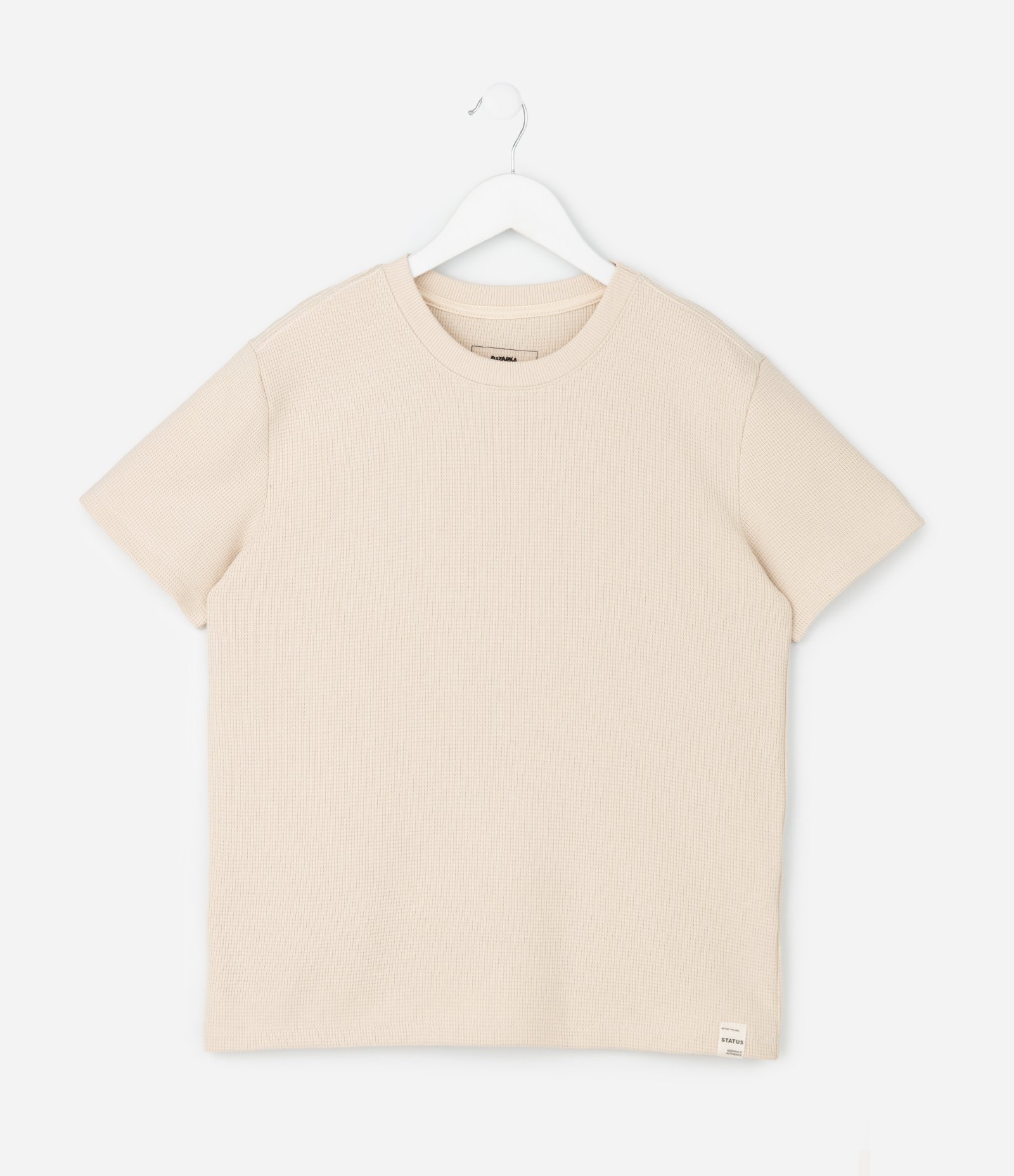 Camiseta Infantil Texturizada com Gola Redonda – Tam 5 a 14 Anos Bege 2