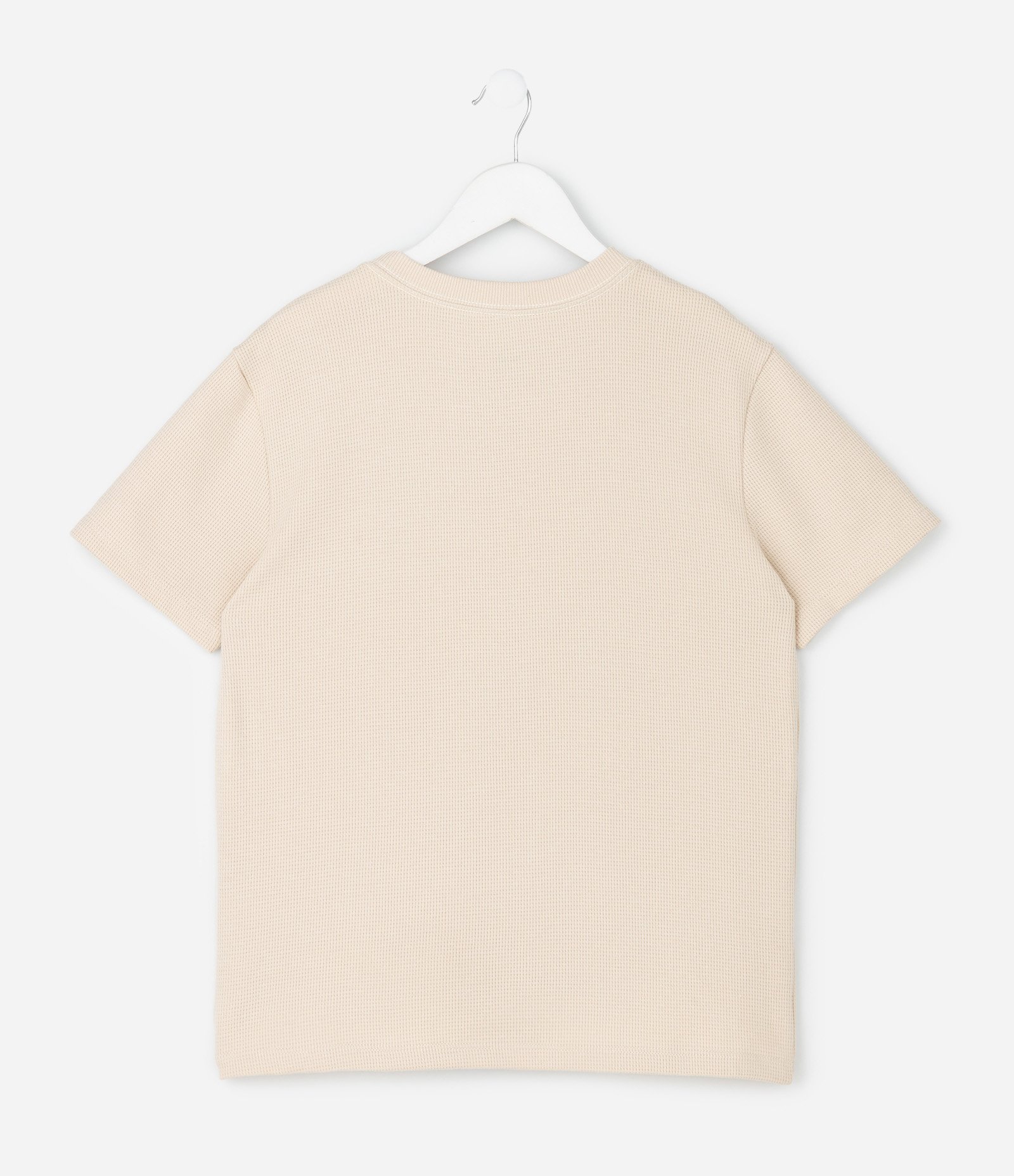 Camiseta Infantil Texturizada com Gola Redonda – Tam 5 a 14 Anos Bege 3