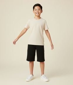 Camiseta Infantil Texturizada com Gola Redonda – Tam 5 a 14 Anos