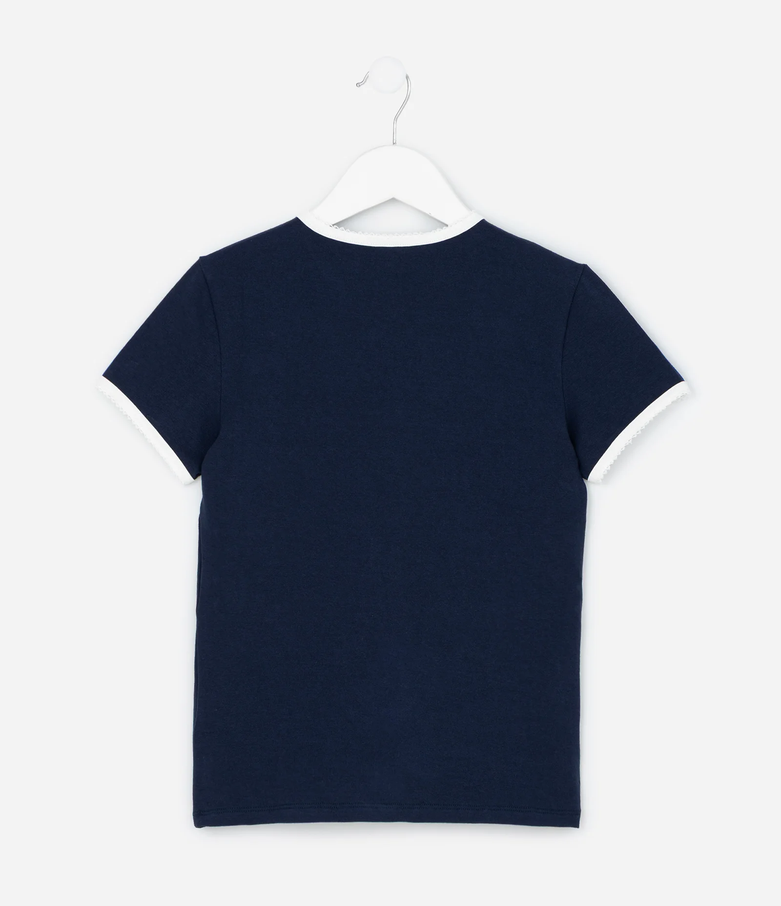 Camiseta  Baby Look com Estampa Lettering College League Azul Marinho 2