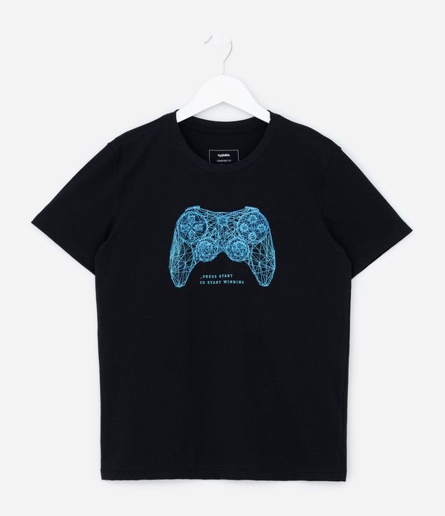 Camiseta Infantil com Estampa Gamer – Tam 5 a 14 Anos
