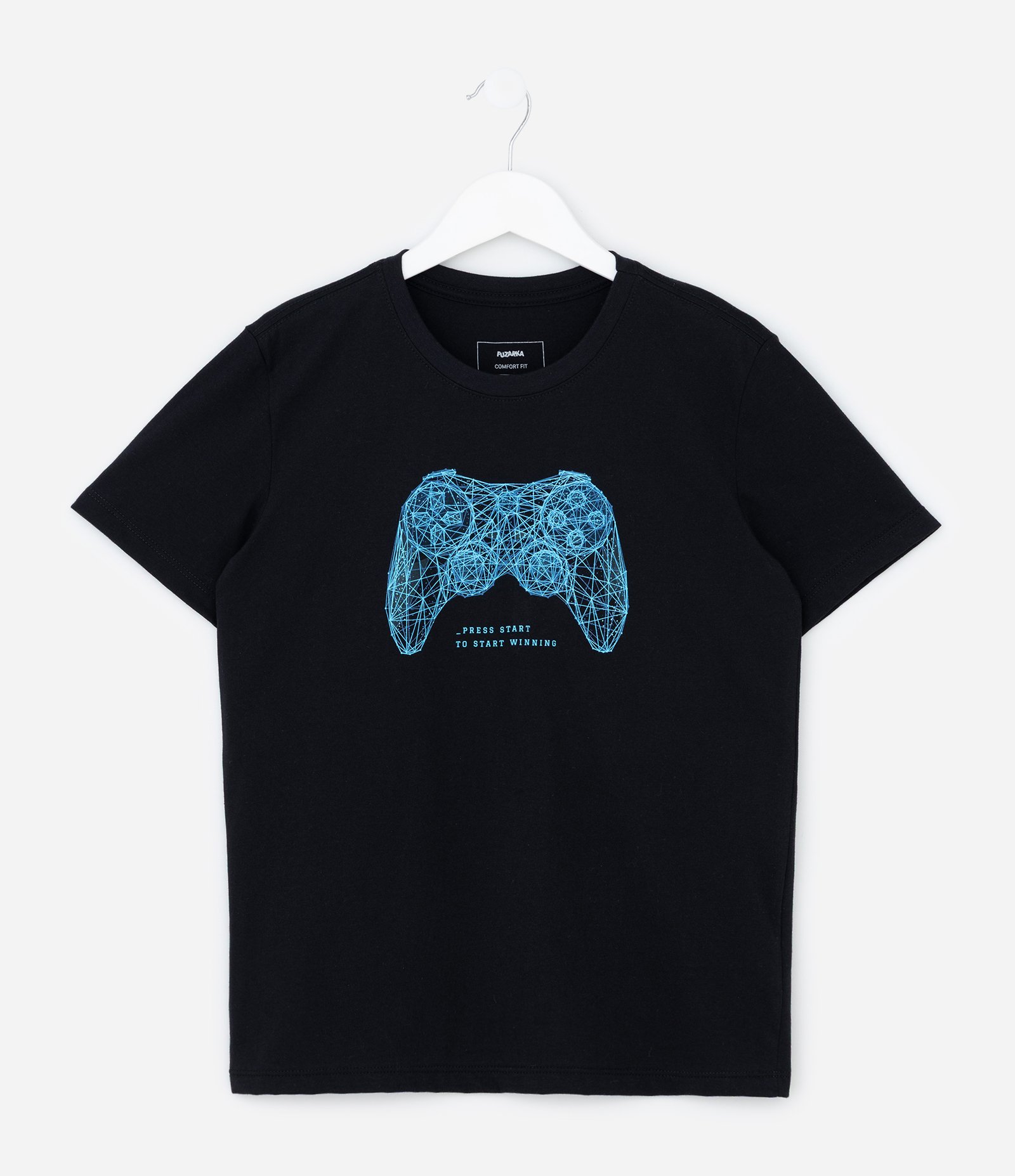 Camiseta Infantil com Estampa Gamer – Tam 5 a 14 Anos Preto 1