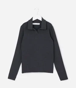Blusa Infantil em Ribana com Gola Polo – Tam 5 a 14 Anos