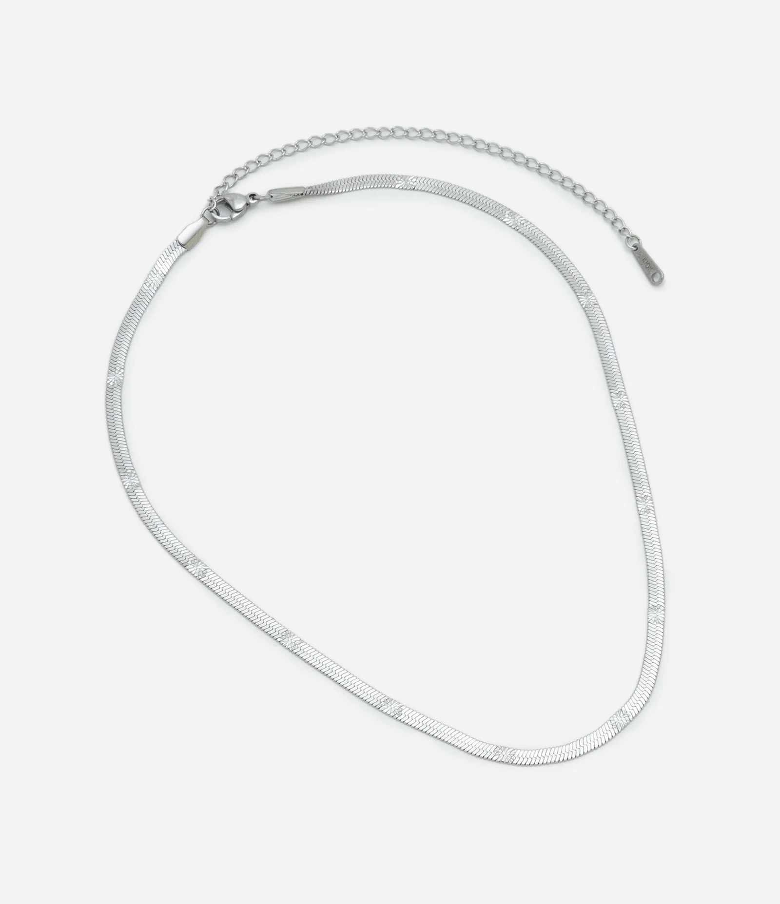 Colar em Aço Inoxidável a Prova D'água com Estrelinhas Gravadas Prata 2