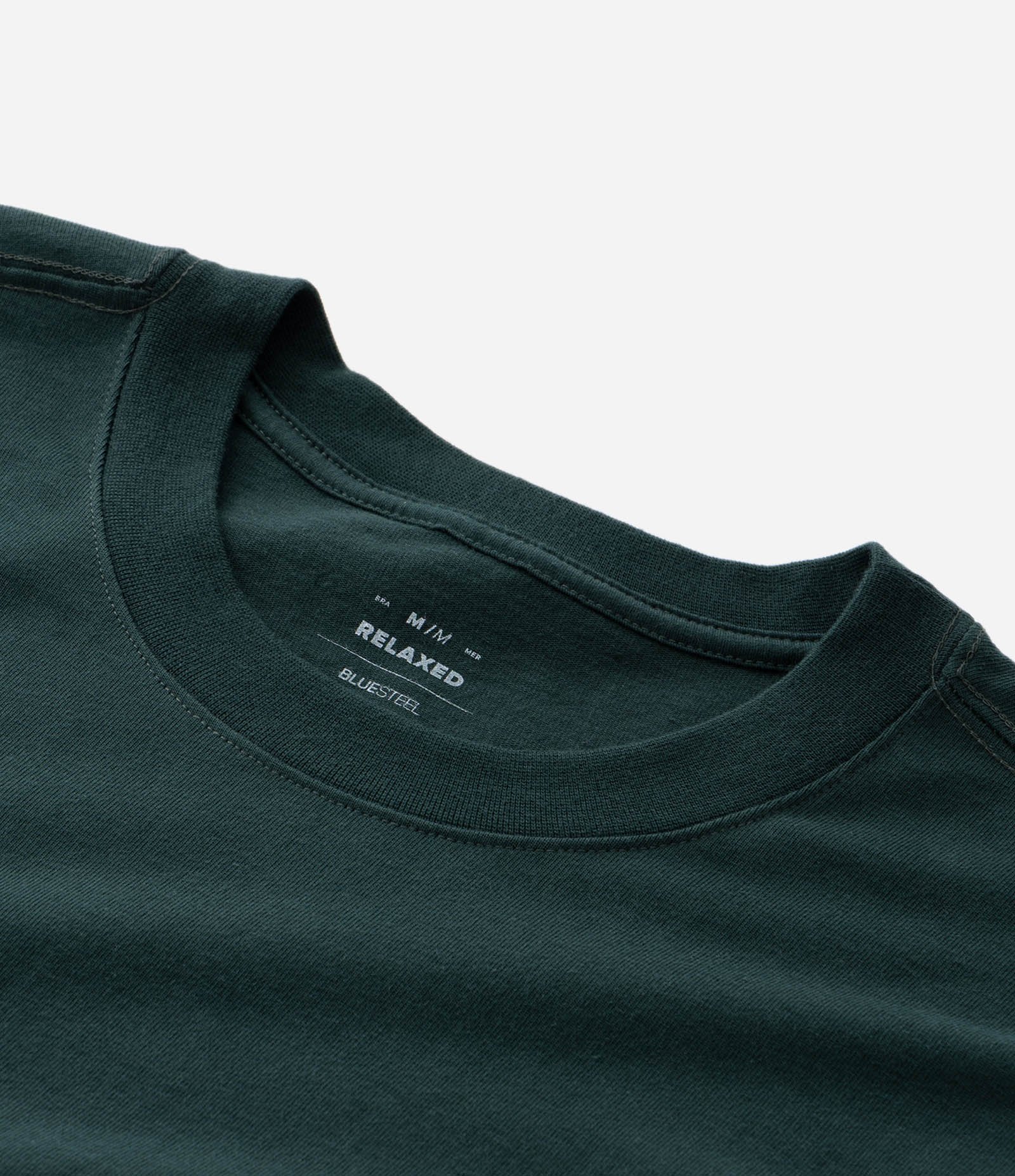 Camiseta Relaxed Básica em Malhão Verde Escuro 7